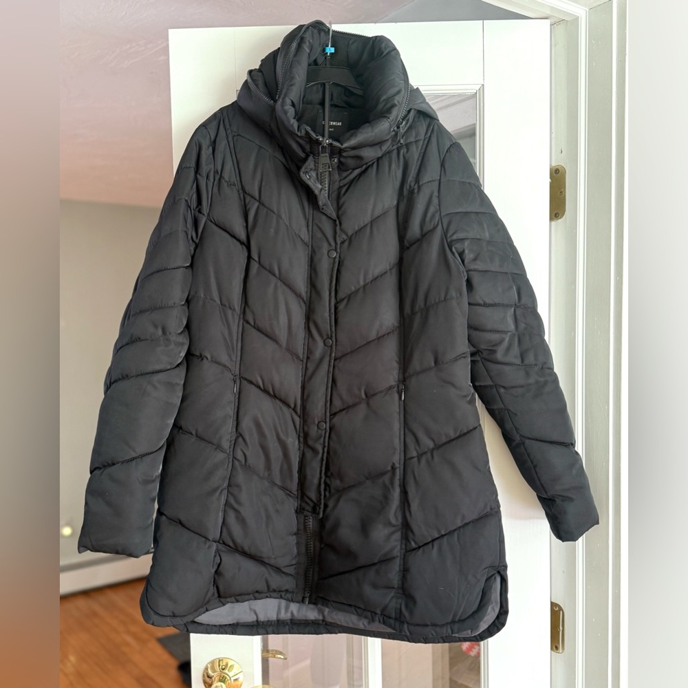 NEXT London Black Puffer Jacket, Size 12 US / 16 UK